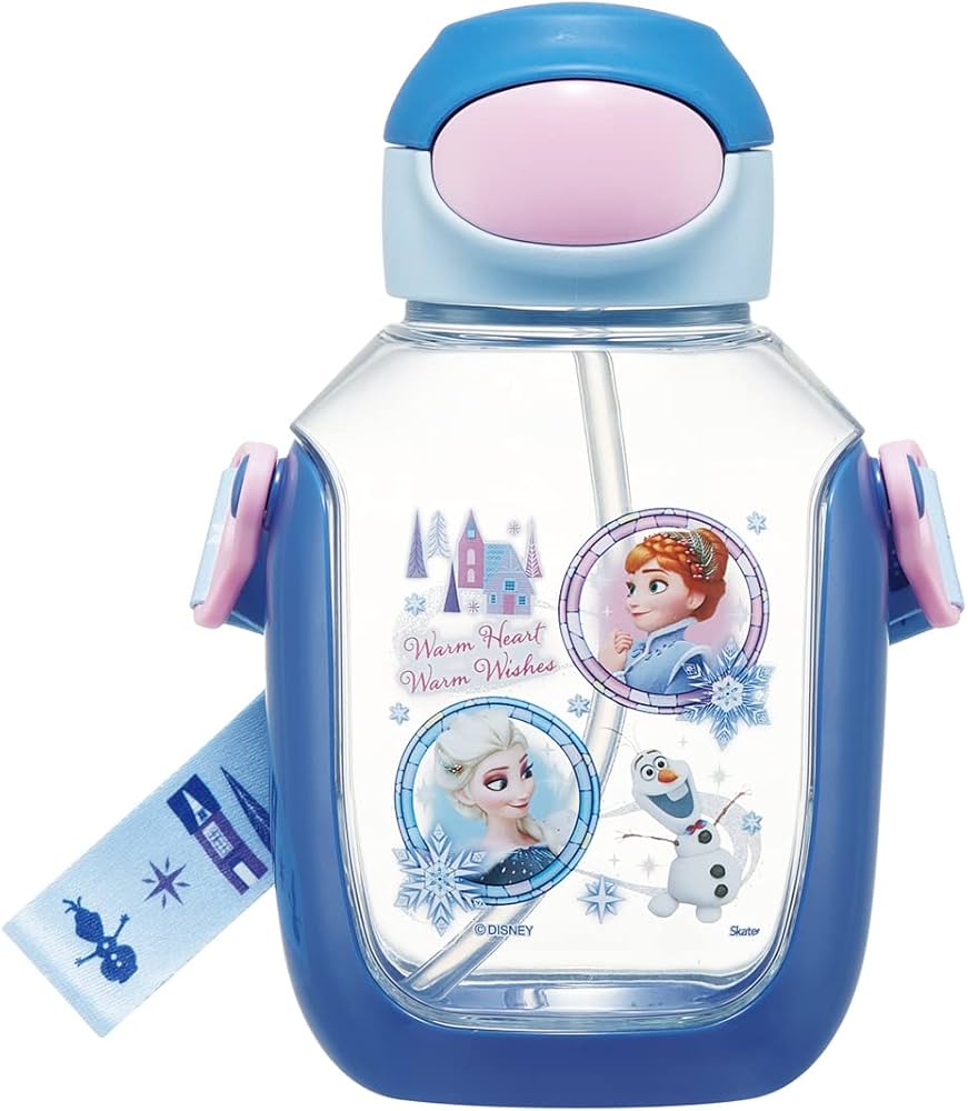 Disney Frozen One Push Straw Water Bottle 530ml (SKATER)