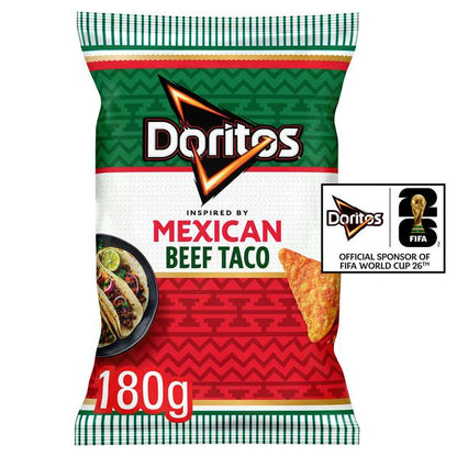 Special FIFA World Cup 2026 edition! Doritos Mexican Beef Taco Tortilla Sharing Crisps 180g