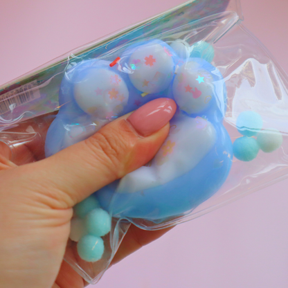 Taba Squishy Cat Paws Lyseblå & Hvit  (PINCH FAMILY)