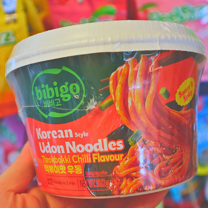 Korean Style Udon Noodles Tteokbokki Chilli Flavour 187.2g (BIBIGO)