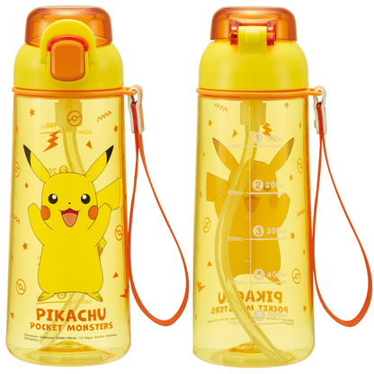 Pokemon Pikachu One Push Straw Water Bottle 630ml (SKATER)