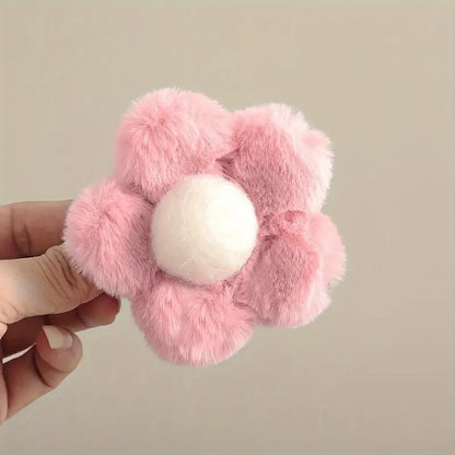 Hårklype Double Sided Fluffy Flower 9cm