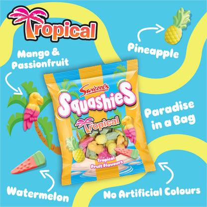 Squashies Sour Tropical Flavour Gums 100g (SWIZZELS)
