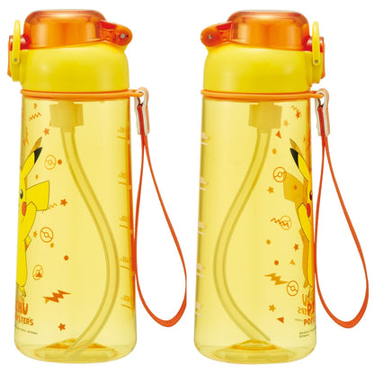 Pokemon Pikachu One Push Straw Water Bottle 630ml (SKATER)