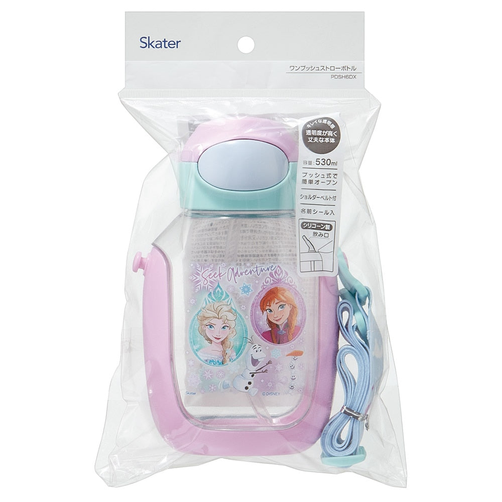 Disney Frozen One Push Straw Water Bottle 530ml (SKATER)