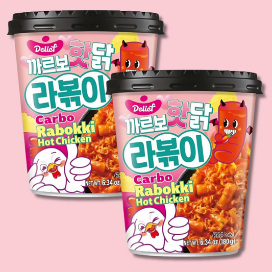 Korean Rabokki Carbo Hot Chicken Rice Cakes w/Noodles 165g (Delief)