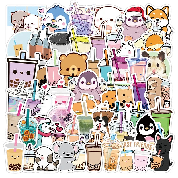 Sticker Flakes Cute Boba