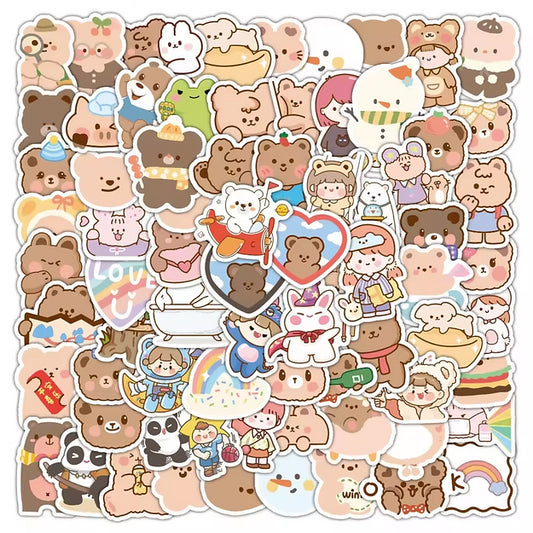 Sticker Flakes Kawaii Bear