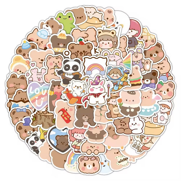 Sticker Flakes Kawaii Bear