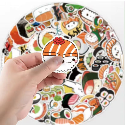 Sticker Flakes Cartoon Japanese Sushi