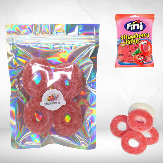 Freeze Dried Strawberry Rings Fini 4 stk