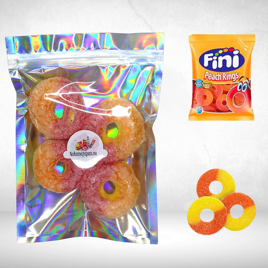 Freeze Dried Peach Rings Fini 4 stk