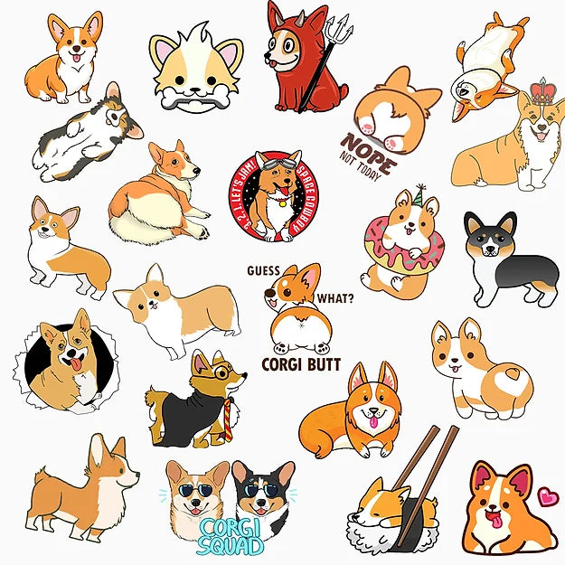 Sticker Flakes Corgi