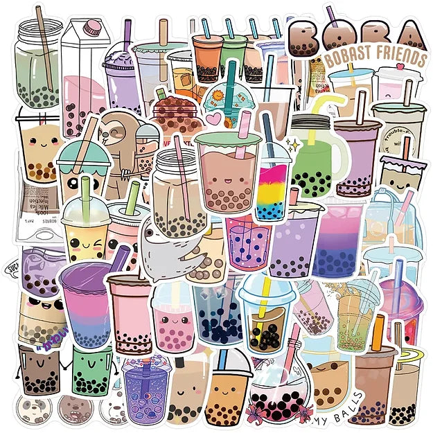 Sticker Flakes Cute Boba