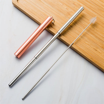 Portable Telescopic Collapsible Straw Steel