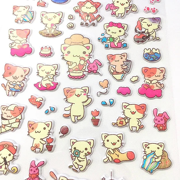 Sticker Sheet Funny Sticker World Little Cat