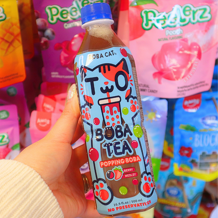 Kawaii Popping Boba Tea Fruity Berry Medley 500ml (BOBA CAT) DATOVARE
