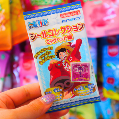 One Piece Egg Head Chewing Gum w/5x Random Decorative Sticker Pack 10g (ENSKY)