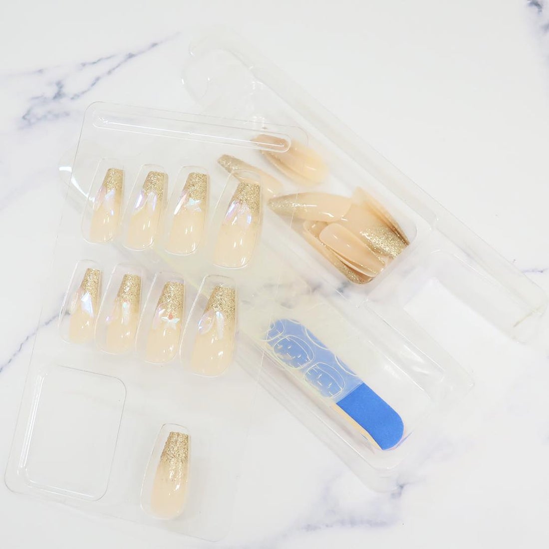Press-On Nails Gold French 24pcs (KAMIO)