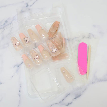 Press-On Nails Argyle Check 24pcs (KAMIO)