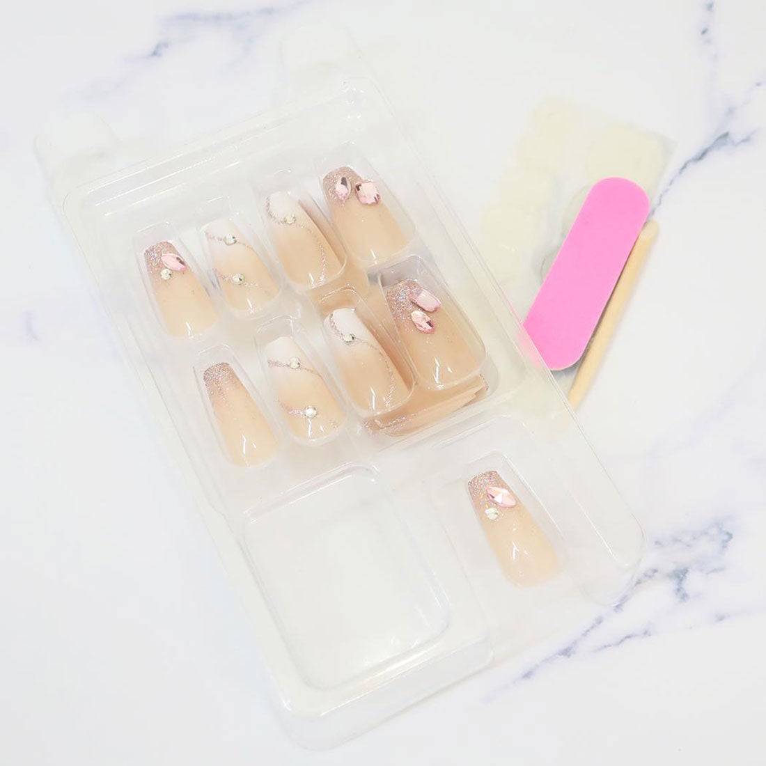 Press-On Nails Glitter Line 24pcs (KAMIO)