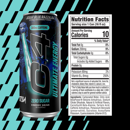 C4 Energy Sour Blue Razzilla 473ml