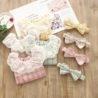 Baby Langermet Gingham Check Body m/ Blondekrage 6-9m