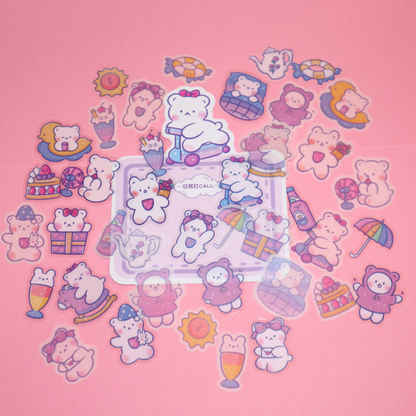 Sticker Flakes Cute Bear