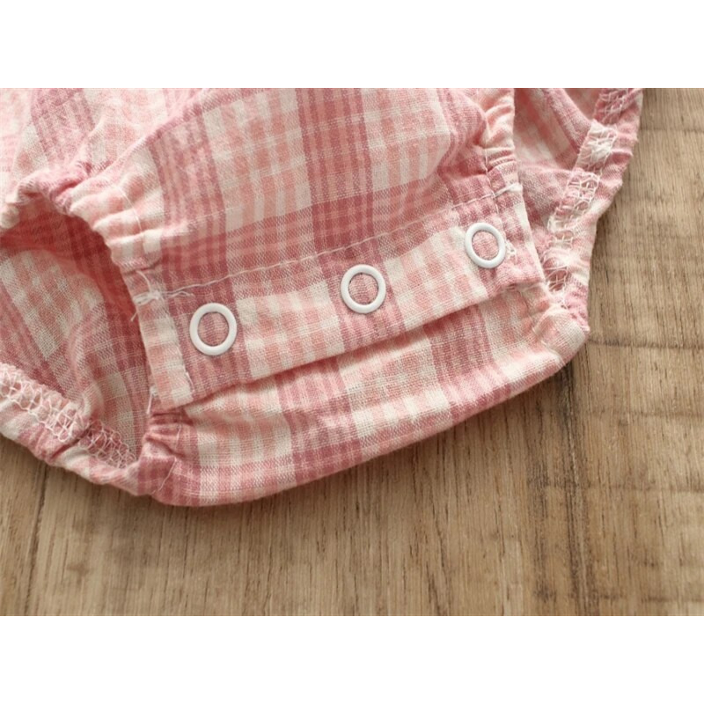 Baby Langermet Gingham Check Body m/ Blondekrage 6-9m