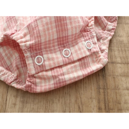 Baby Langermet Gingham Check Body m/ Blondekrage 6-9m