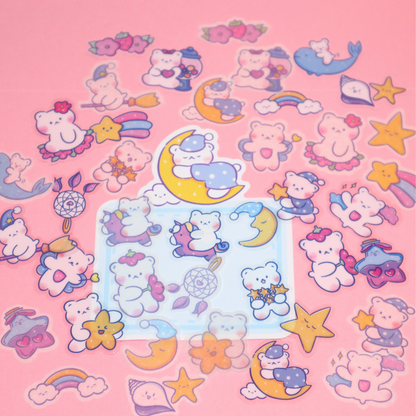 Sticker Flakes Cute Bear