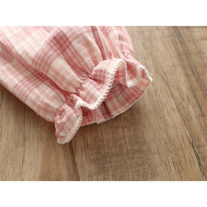 Baby Langermet Gingham Check Body m/ Blondekrage 6-9m