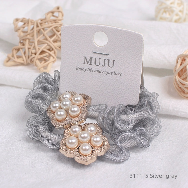 2-Set Scrunchie Perleblomst  5.5 cm