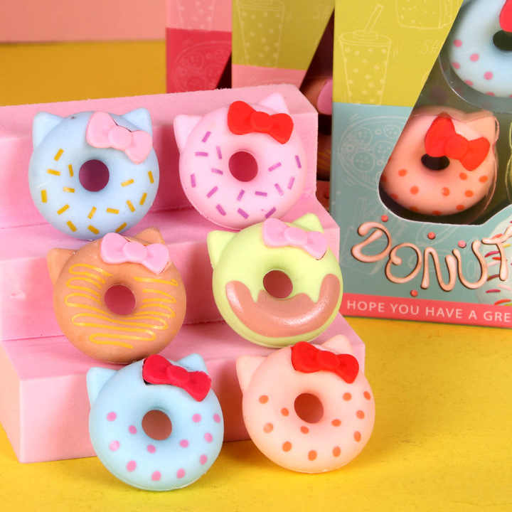 Viskelærsett Kitty Donut 6stk