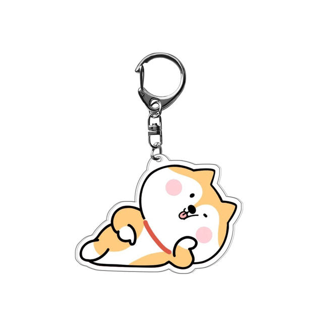 Acrylic Keychain Lazy Corgi