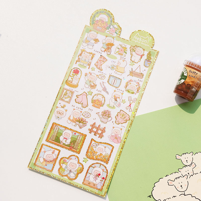 Sticker Sheet Stickers Glitter Animals (NEKONI)