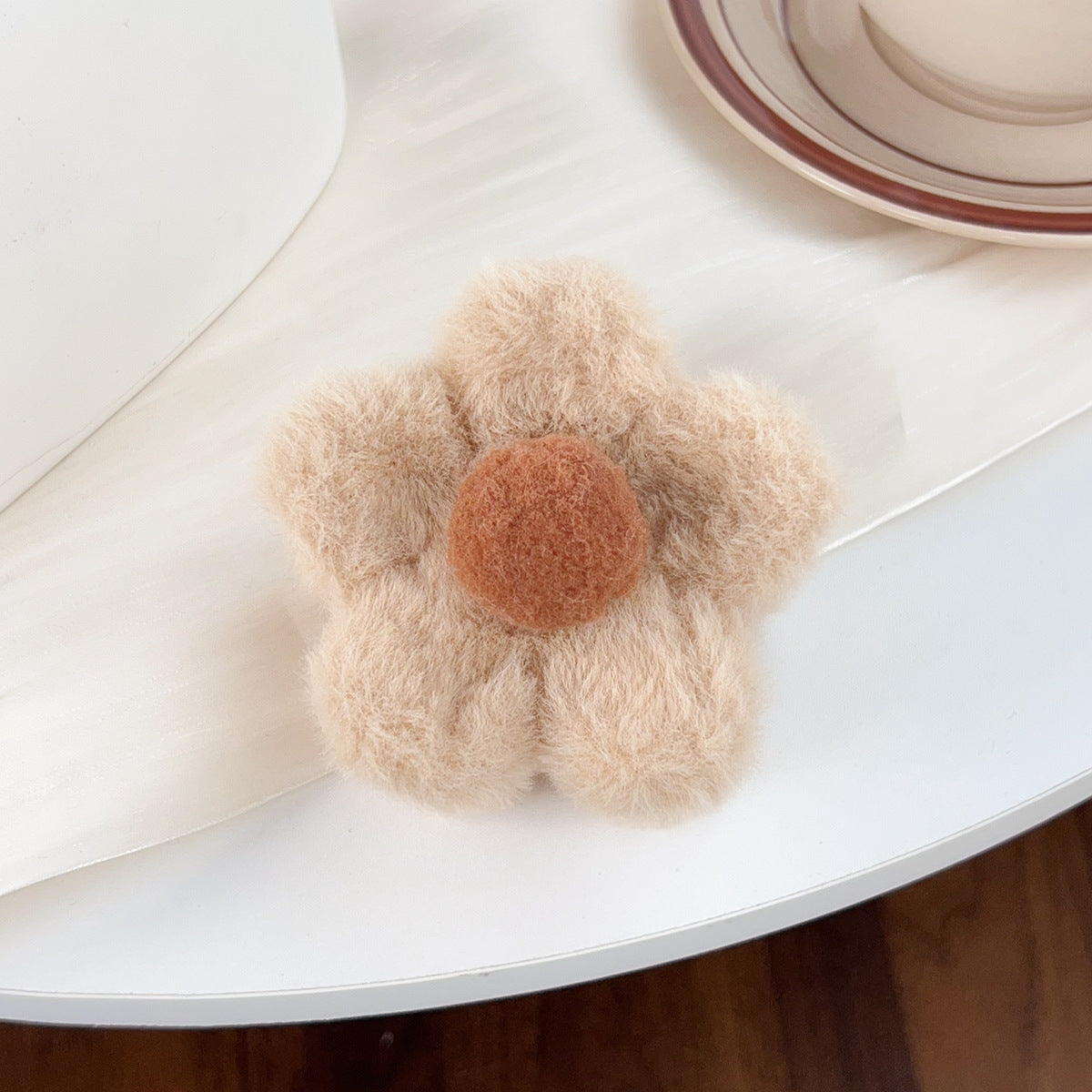 Hårklype Double Sided Fluffy Flower 9cm