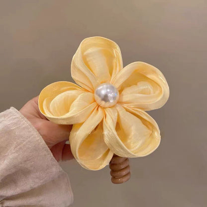 Braiding Spiral Hair Coil Rope Big Flower