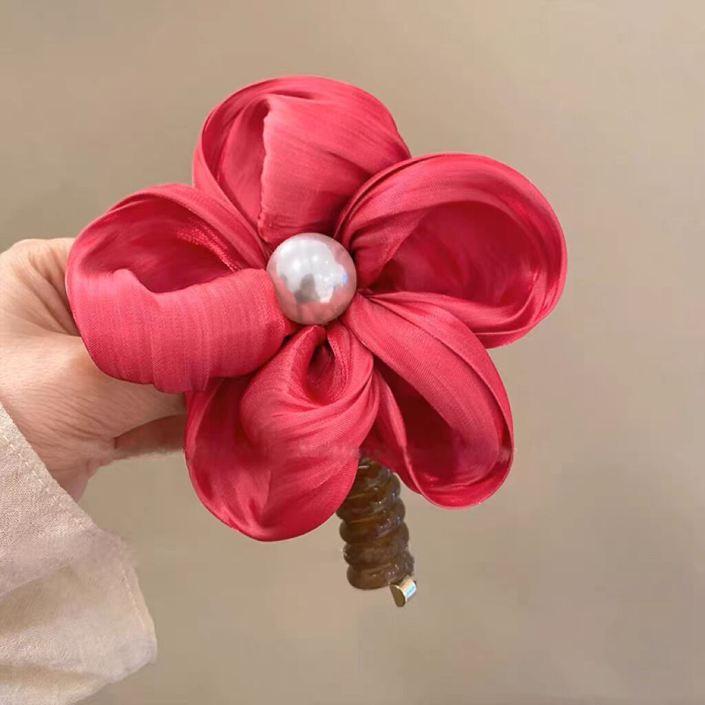 Braiding Spiral Hair Coil Rope Big Flower