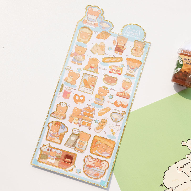 Sticker Sheet Stickers Glitter Animals (NEKONI)