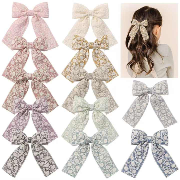 Hårspenne Floral Lace Bow 13cm