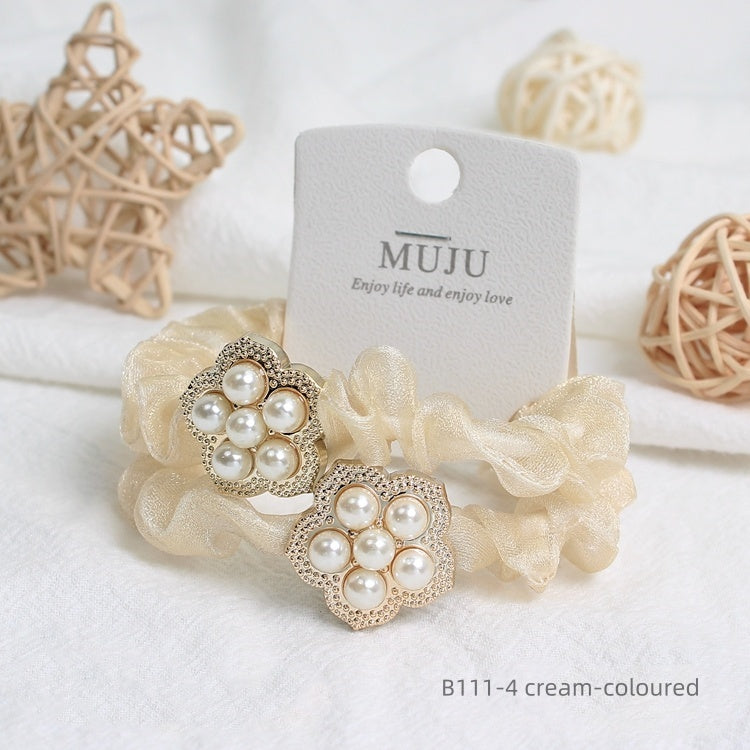 2-Set Scrunchie Perleblomst  5.5 cm