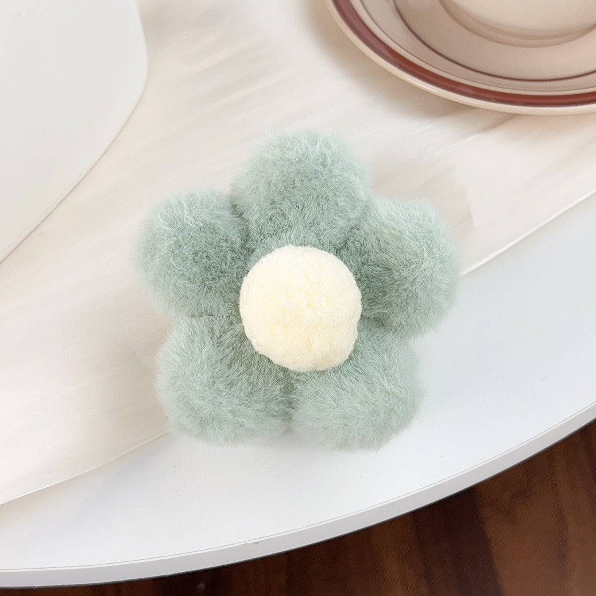 Hårklype Double Sided Fluffy Flower 9cm