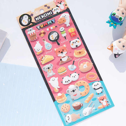 Sticker Sheet Stickers 3D Glitter Animals (NEKONI)