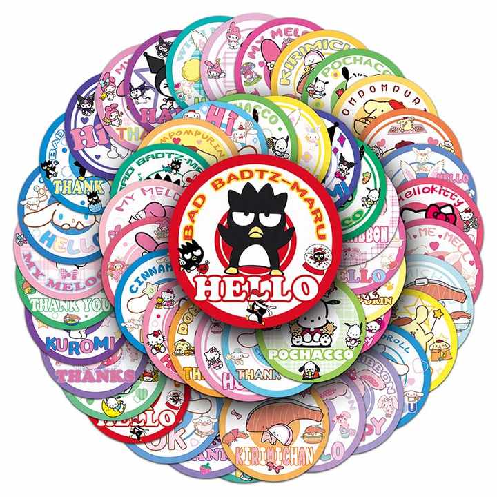 Sticker Flakes Sanrio Round Badge