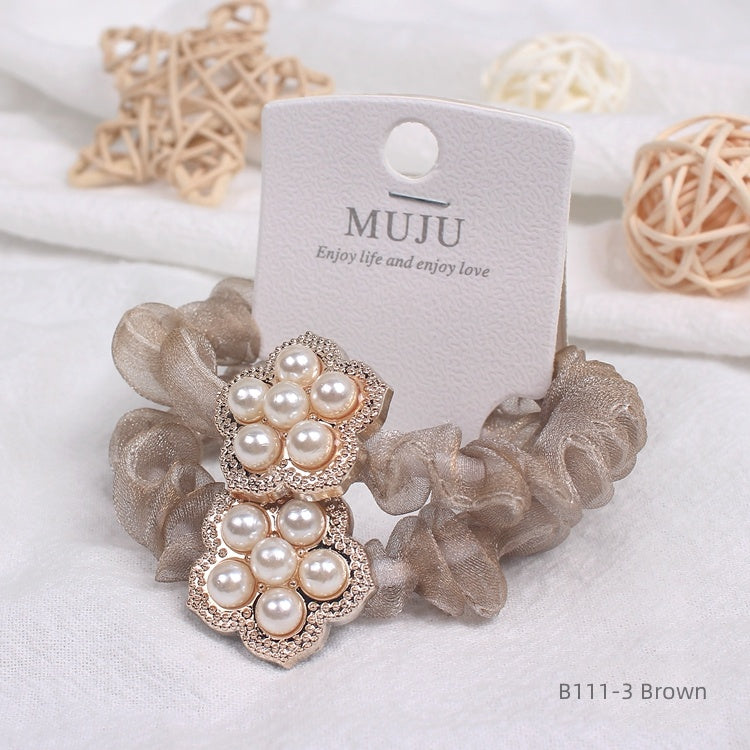 2-Set Scrunchie Perleblomst  5.5 cm