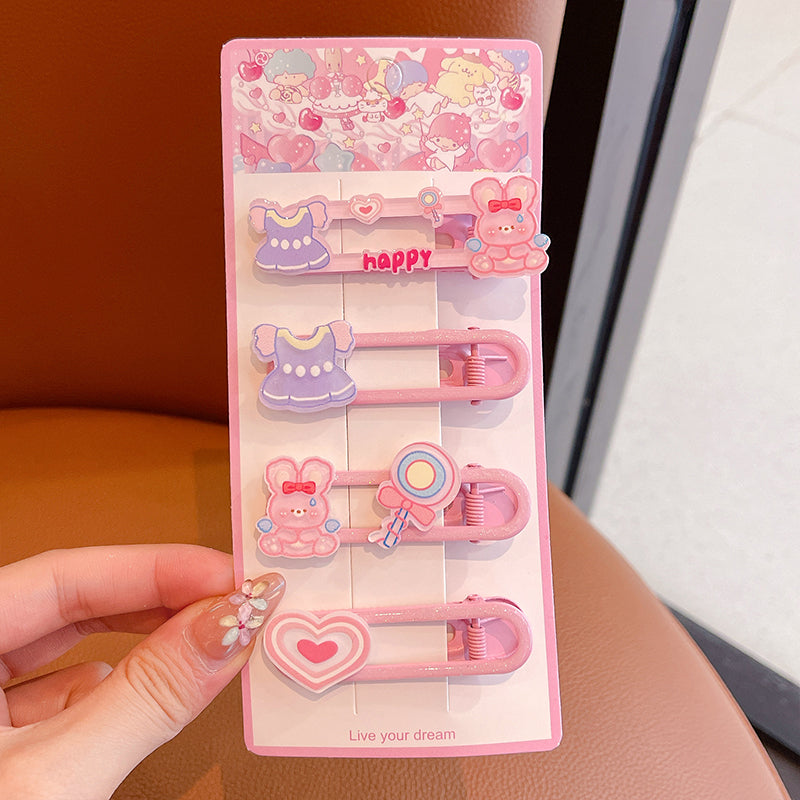 4-Pakning Kawaii Cartoon Hårspenne
