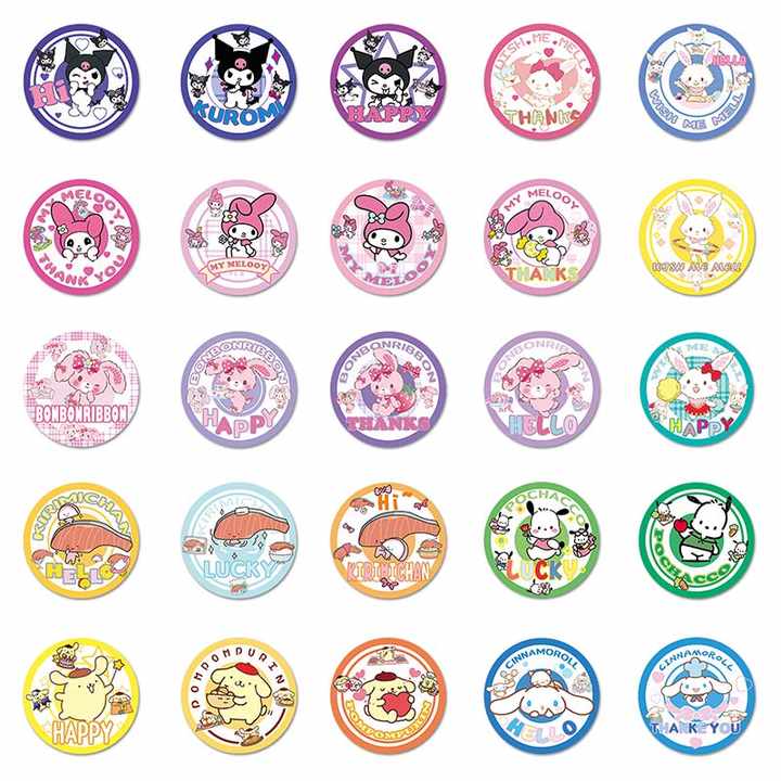 Sticker Flakes Sanrio Round Badge