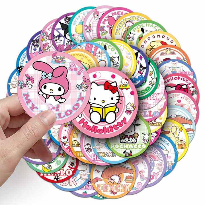 Sticker Flakes Sanrio Round Badge