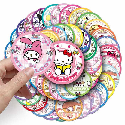 Sticker Flakes Sanrio Round Badge